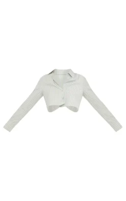 PrettyLittleThing Shirts*Cross Back Stripe Cropped Shirt