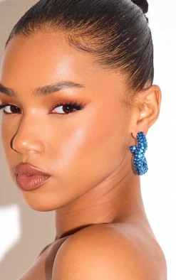 PrettyLittleThing Hoop Earrings*Diamante Abstract Twist Hoop Earrings