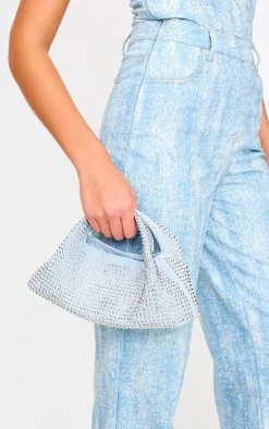 PrettyLittleThing Mini Bags*Faux Suede Diamante Stud Grab Bag