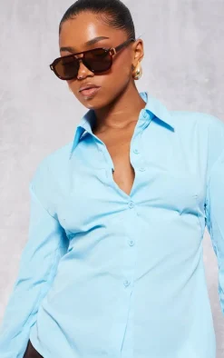 PrettyLittleThing Shirts*Fitted Open Tie Back Shirt