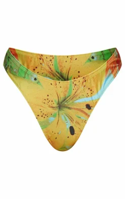 Blue Floral Print Bikini Bottoms