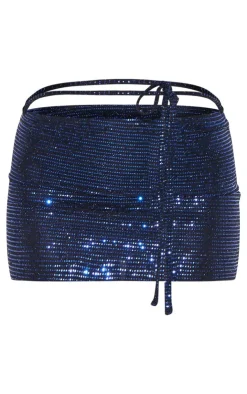 Glitter Lurex Lace Up Detail Mini Skirt-PrettyLittleThing Clearance