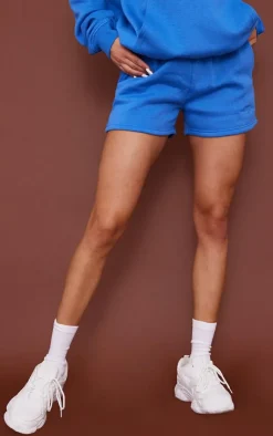 Online PrettyLittleThing Graphic Sweat Shorts Blue