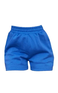 Online PrettyLittleThing Graphic Sweat Shorts Blue