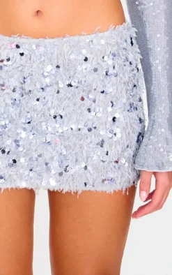 Faux Feather Sequin Micro Mini Skirt-PrettyLittleThing Outlet