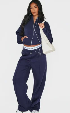 New PrettyLittleThing Seam Detail Wide Leg Sweatpants Blue Grey