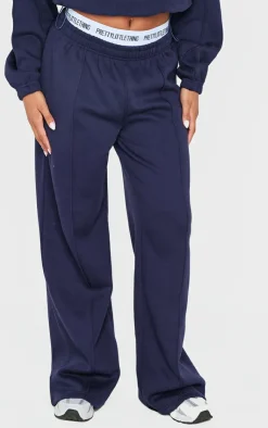 New PrettyLittleThing Seam Detail Wide Leg Sweatpants Blue Grey