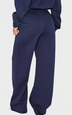 New PrettyLittleThing Seam Detail Wide Leg Sweatpants Blue Grey