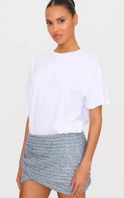 Textured Sequin Mini Skirt-PrettyLittleThing Online