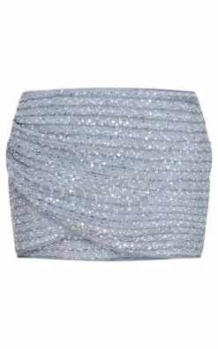 Textured Sequin Mini Skirt-PrettyLittleThing Online