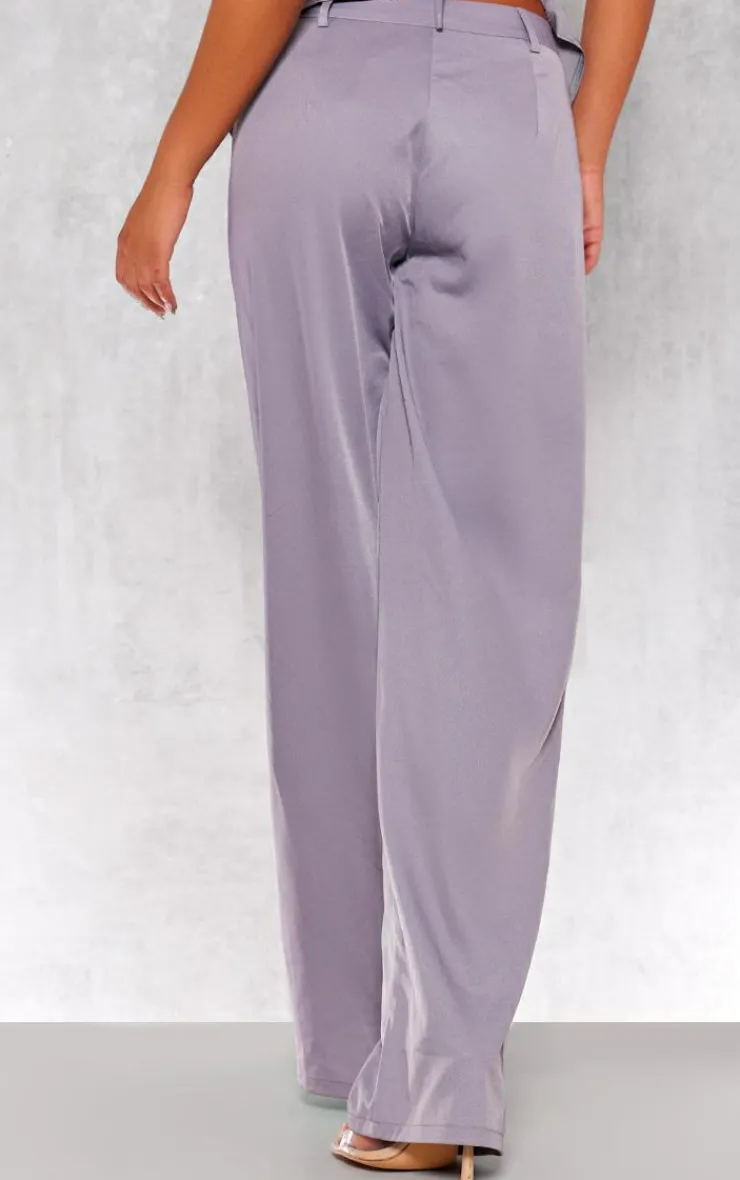 Clearance PrettyLittleThing Woven Pocket Detail Straight Leg Pant Blue Grey