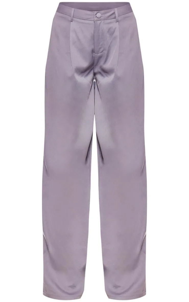Clearance PrettyLittleThing Woven Pocket Detail Straight Leg Pant Blue Grey