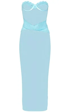 Lace Bandeau Underwired Sheer Midaxi Dress-PrettyLittleThing Sale