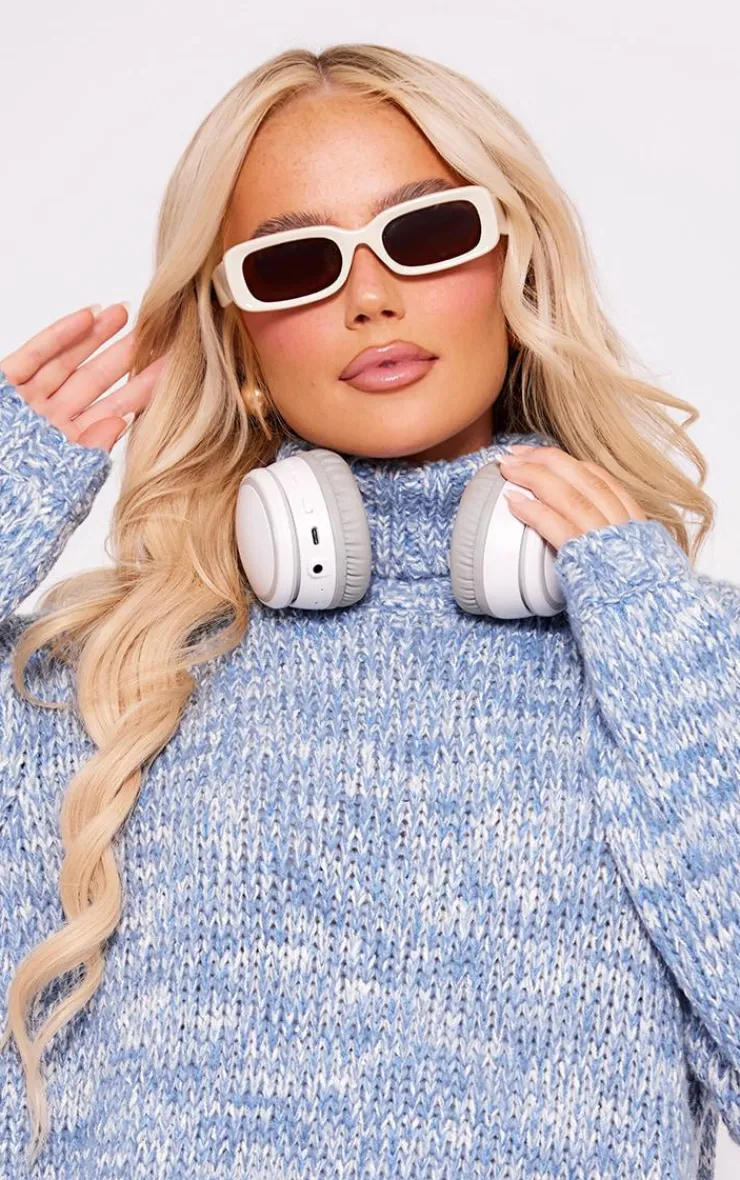 PrettyLittleThing Sweater Dresses*Marl Chunky Knit Roll Neck Sweater Dress