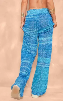 Blue Marl Crochet Beach Pants