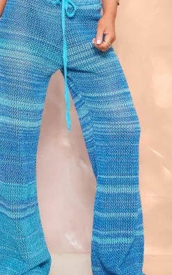 Blue Marl Crochet Beach Pants