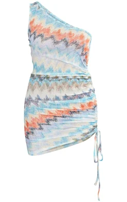 Onion Skin One Shoulder Ruched Bodycon Dress-PrettyLittleThing New