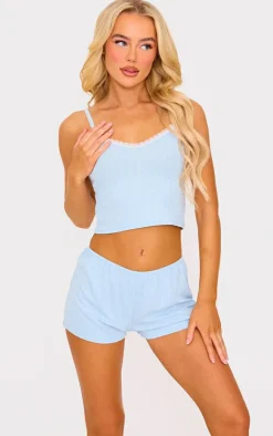 PrettyLittleThing Christmas Shop*Pointelle Cami And Short Set