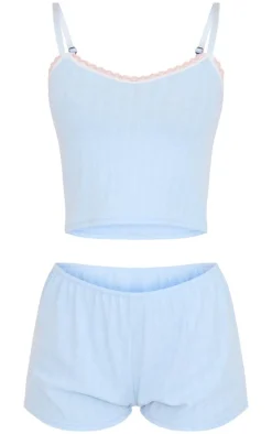 PrettyLittleThing Christmas Shop*Pointelle Cami And Short Set