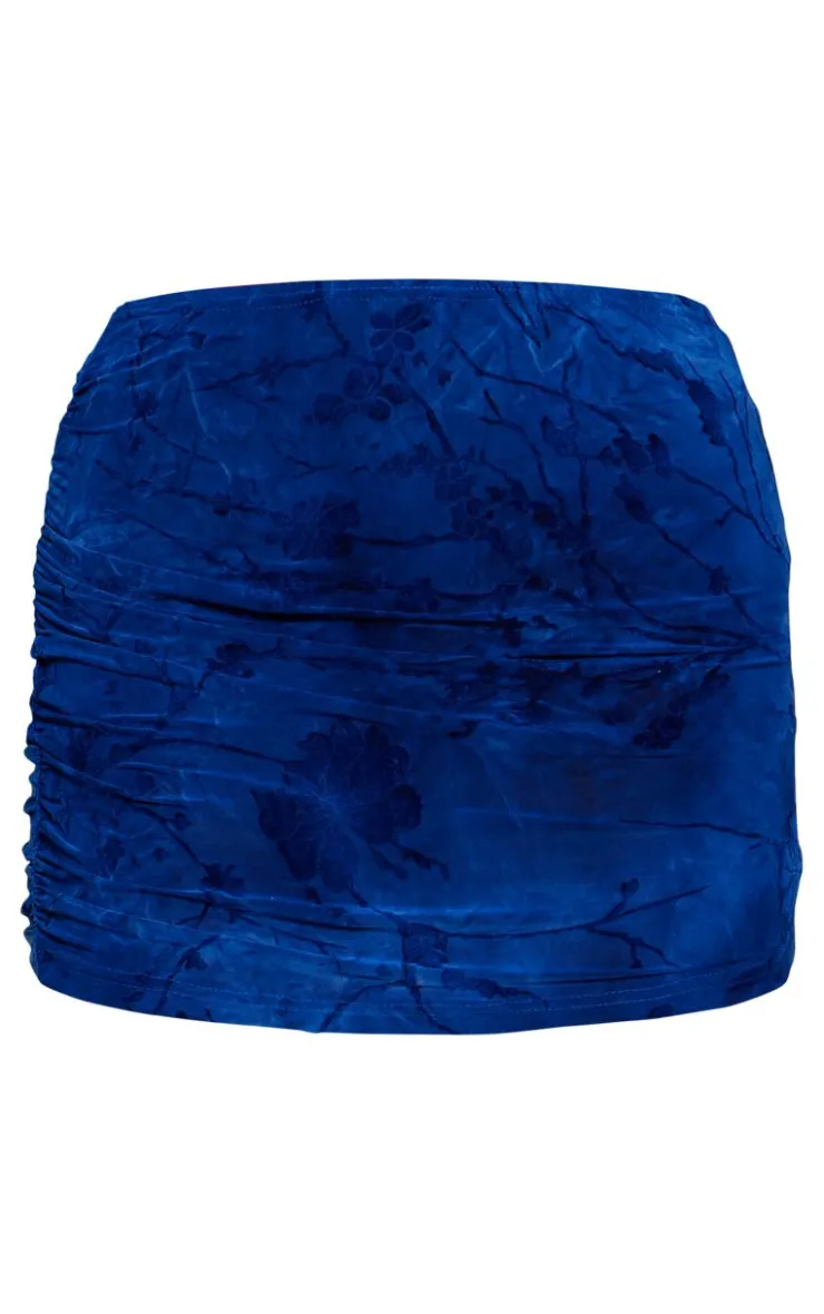 Printed Soft Touch Devore Ruched Side Mini Skirt-PrettyLittleThing Sale