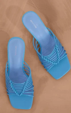 PrettyLittleThing Mules*PU Square Toe Knotted Heeled Mules