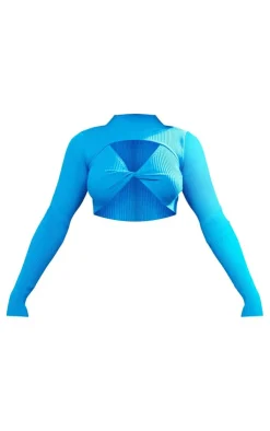 PrettyLittleThing Knitted Tops*Rib Knit Twist Front Top