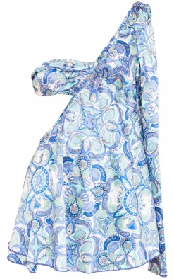 Satin One Shoulder Cut Out Floaty Skort Romper-PrettyLittleThing Outlet
