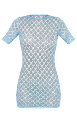 Sheer Glitter Knit Mini Dress-PrettyLittleThing Best