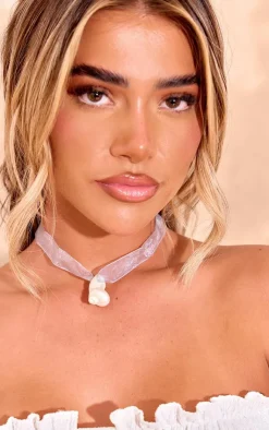 PrettyLittleThing Necklaces*Shell Ribbon Choker