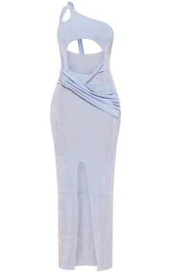 Slinky Acetate One Shoulder Cut Out Cross Front Maxi Dress-PrettyLittleThing Clearance