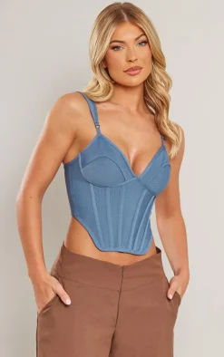 PrettyLittleThing Corsets*Bandage Dip Hem Bust Cup Corset Top