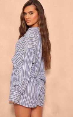 PrettyLittleThing Shirts*Stripe Cotton Oversized Button Shirt