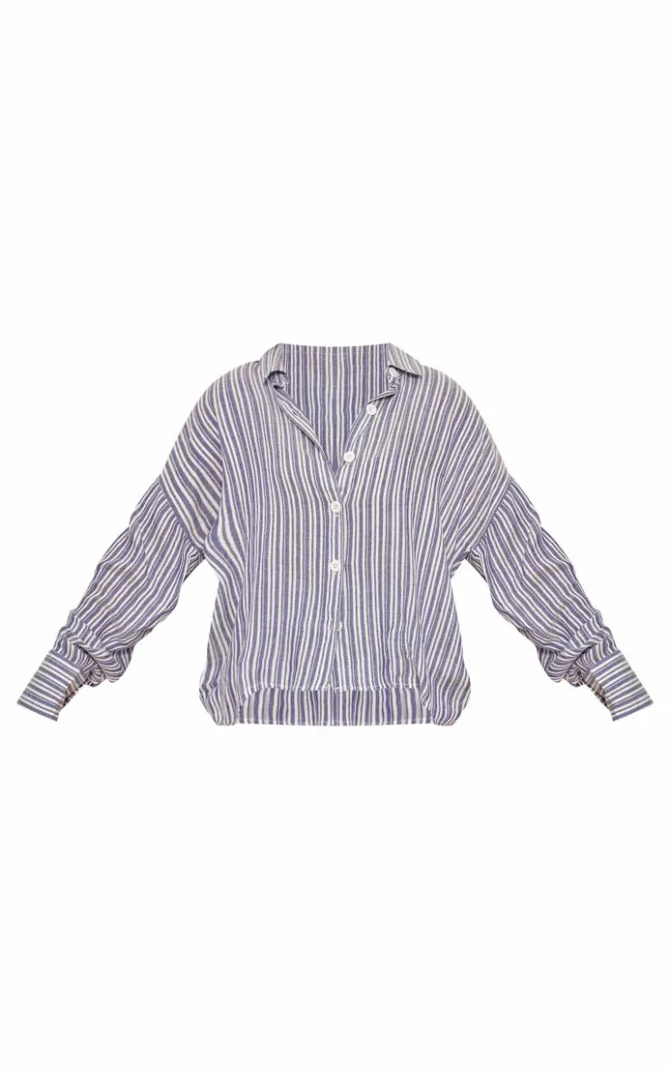 PrettyLittleThing Shirts*Stripe Cotton Oversized Button Shirt