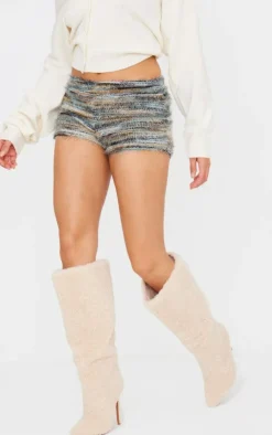 Stripe Eyelash Knit Hot Pants-PrettyLittleThing Outlet