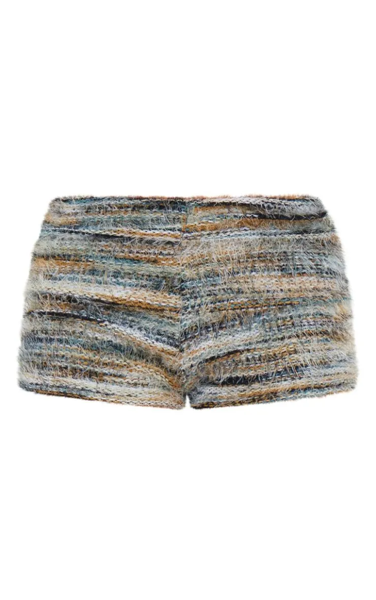 Stripe Eyelash Knit Hot Pants-PrettyLittleThing Outlet
