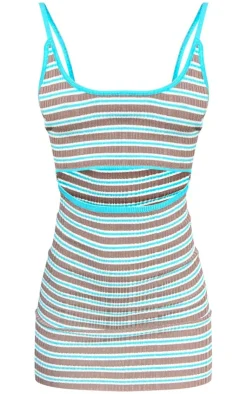Stripe Knit Cut Out Mini Dress-PrettyLittleThing Outlet