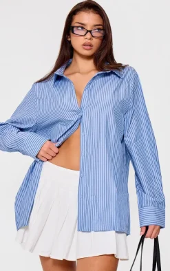 PrettyLittleThing Shirts*Stripe Oversized Shirt