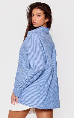 PrettyLittleThing Shirts*Stripe Oversized Shirt