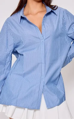 PrettyLittleThing Shirts*Stripe Oversized Shirt