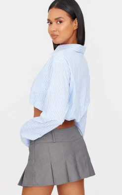 PrettyLittleThing Shirts*Striped Bubble Hem Shirt