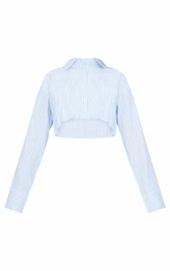 PrettyLittleThing Shirts*Striped Bubble Hem Shirt