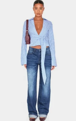 PrettyLittleThing Shirts*Striped Cinched Tie Waist Shirt