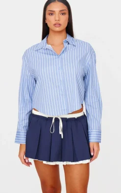 PrettyLittleThing Shirts*Striped Contrast Collar Shirt
