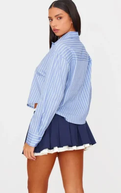 PrettyLittleThing Shirts*Striped Contrast Collar Shirt