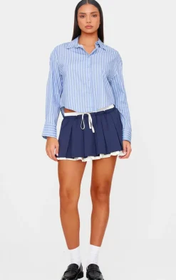 PrettyLittleThing Shirts*Striped Contrast Collar Shirt