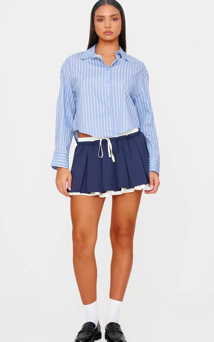 PrettyLittleThing Shirts*Striped Contrast Collar Shirt