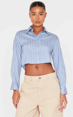 PrettyLittleThing Shirts*Striped Deep Cuff Shirt