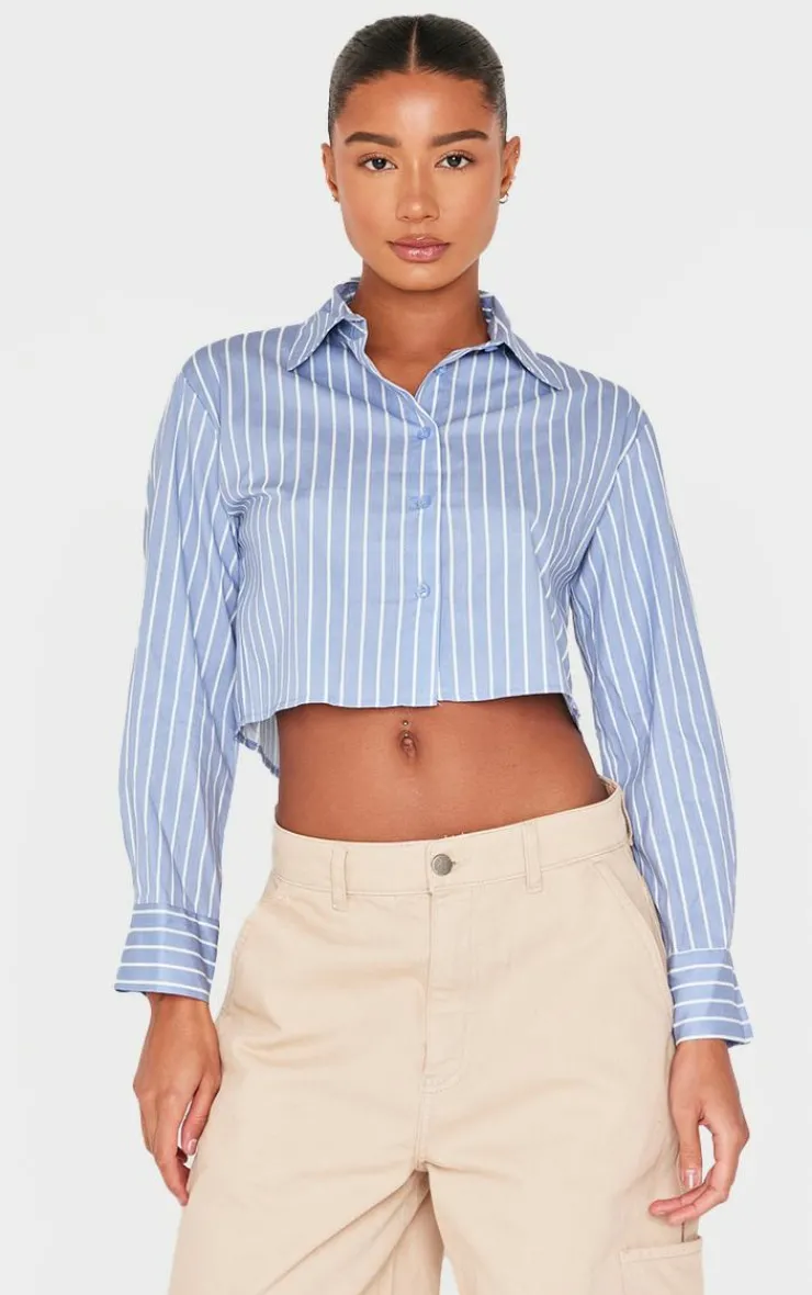 PrettyLittleThing Shirts*Striped Deep Cuff Shirt