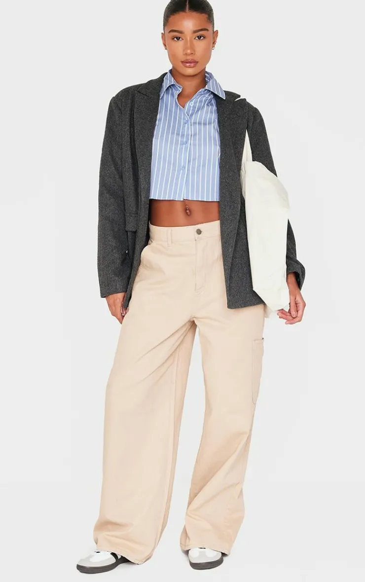PrettyLittleThing Shirts*Striped Deep Cuff Shirt