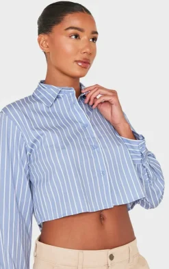 PrettyLittleThing Shirts*Striped Deep Cuff Shirt
